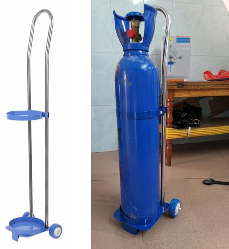 DSeenLeap Support de Bouteille d'oxygène, Chariot à Bouteilles d'oxygène à roulettes (10 L, 15 L, 20 L)