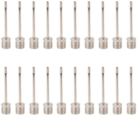 HRLORK 20 Pcs Football Pump Ball Pump Stainless Ball Inflation Portable Inflating Needle Valve Adapter for Football Basketball Volleyball Balloon