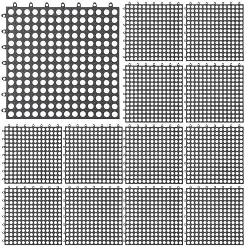Bosreroy Piastrelle antiscivolo in PVC per doccia, piscine e balconi, con fori di scarico, 30 x 30 cm, confezione da 12