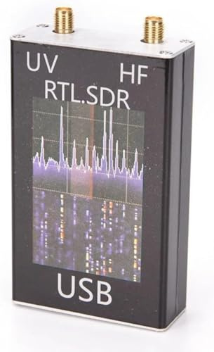 Software Defined Radio (SDR), R820T+8232 mit Antenne, 100KHz-1.7GHz, Full UV HF RTL-SDR mit Tuner-Empfänger, Testpeitschenantenne