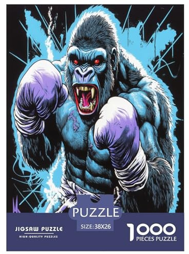 Gorilla Jigsaw Puzzles Puzzle for Adults Kids. 1000 Pieces Whimsical Challenge Toy Educational Games Home Decoration for Adults& Kids Age 14 Years Up 38x26cm/1000pcs