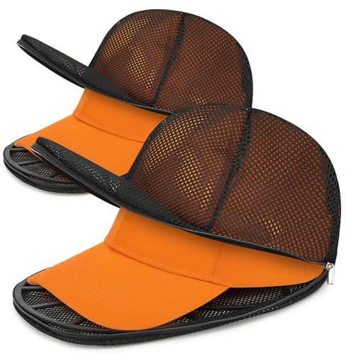 MUMAPI Hat Washer Cage for Baseball Caps, Hat Cleaner for Washing Machine & Dishwasher, Fits Adult & Kids Hats Baseball Cap Washing Cage, Cap Cleaner with Frame Cage and Mesh (2Pack Black)