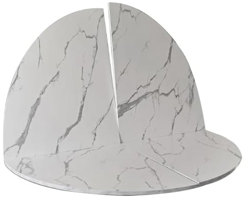 ZIUSFAC Tischplatte Klappbare 120 200cm Holzplatte Große Ersatz Schreibtischplatte Platzsparend Klapptischplatte Rund Tischplattenverlängerung Ohne Beine(Marble,120cm/47in)