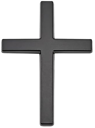 Blueshyhall Kreuz Aufkleber Auto, 4,8 x 6,5 cm 3D Metall Kreuz Aufkleber Klein, Cross Sticker Auto Motorrad Selbstklebend,Wasserfest Emblem Sticker Außen Tuning Deko (Schwarz)