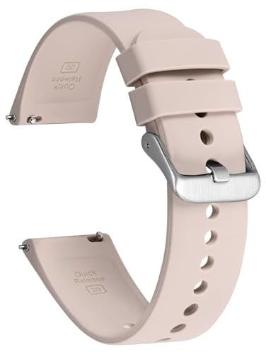 Ayadoo 18mm 19mm 20mm 21mm 22mm Bracelets de Montre en Silicone, Bracelets de Montre de la Série Sportive avec Libération Rapide
