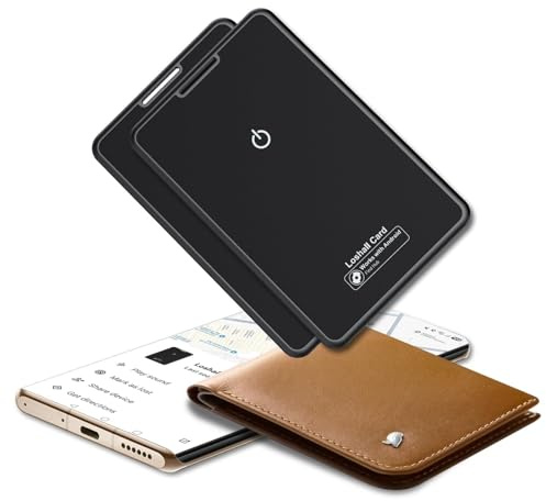 Android Wallet Tracker Karte 2er Pack, Ultradünn Smart Finder Card Tag Kompatibel mit Google Find Hub (Android NUR), IP68 Wasserdicht Schlüsselfinder für Geldbörse, Koffer, Gepäck