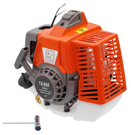 Motor de gasolina de 2 tiempos de 3 CV, motor de gasolina de 2,2 kW, 63 cc de cilindrada, 8500 rpm, enfriado por aire, arranque por cable, cilindro único, ligero y portátil, motor de arranque ligero