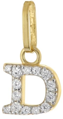 trendor Buchstaben-Anhänger D 925 Silber Vergoldet 21284-D | wunderschönes Schmuckstück für Damen, elegante Geschenkidee