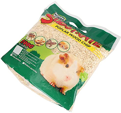 BAOFUYA Litière en Copeaux de Peuplier pour Petits Animaux, Hamster, Cochon d'Inde, Lapin, Chinchilla avec Laine de Bois Absorbante Naturelle, Fourniture pour Reptile (Particule Moyenne)