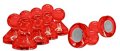 Large Red Acrylic Push Pin Office Magnet for Fridge, Whiteboard, Noticeboard, Filing Cabinet - 21mm dia x 26mm tall - Pack of 100