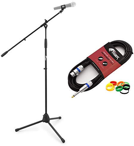 Tiger Boom Microphone Stand & 3m Jack/XLR Microphone Cable Pack