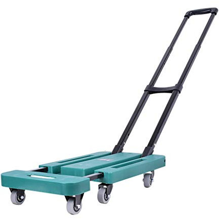 Carrello elevatore Pieghevole Portatile a Mano Pesante, 6 Ruote Regolabili Grande a Mano (Colore : Green)