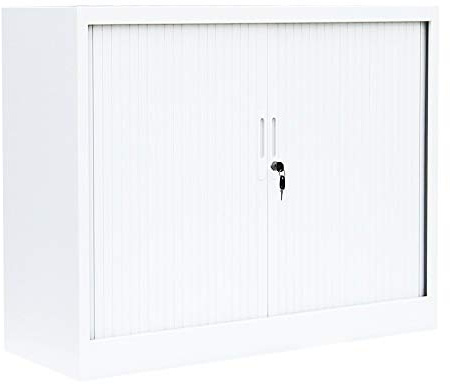 Querrollladenschrank Sideboard Weiß 100cm breit Stahl Aktenschrank | Komplett montiert, Rollladenschrank, 555107, (HxBxT) 750 x 1000 x 460 mm