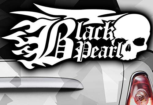 HR-WERBEDESIGN 2X Black Pearl Ninja Auto Motorrad Aufkleber Bones EM Dub Decal Tuning Skull