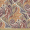 ABAKUHAUS Blumen Gewebe als Meterware, Ethnisches Paisley-Muster, Schön Gewebten Stoff für Polster und Wohnaccessoires, 1M (148x100cm), Braun Beige