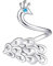 Helen de Lete 925 Sterling Silber Pfau Phönix Öffnen Ring