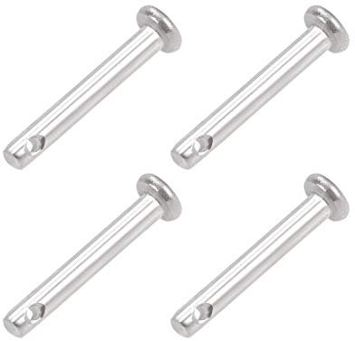 sourcing map 4St Gabelbolzen Einloch Flachkopf 304 Edelstahl Link Scharnierstift 3mm X 20mm