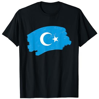 Uiguren Flagge - Solidarität für Muslime in China T-Shirt