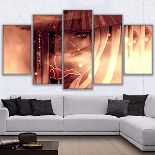 Wallpaper M Leinwand 5 Stücke Naruto Uchiha Itachi Gemälde Wohnkultur Wohnzimmer HD Anime Poster (Ungerahmt) Size_C- (Kein Rahmen) Größe A