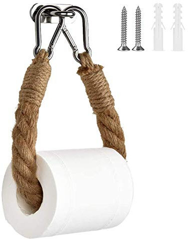 THETAG Portarotolo di carta igienica vintage, con corda di canapa, porta asciugamani in corda di canapa, porta rotolo di carta igienica per casa, hotel, bagno, decorazione