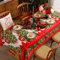 KAMEUN Rot Weihnachtstischdecke 180x150cm Rechteckige Weihnachtsbaum Weihnachten Tischtuch, Waschbare Flachs Tischwäsche Schmutzabweisende für Tischdekorationen Familienessen, Party Tischdeko