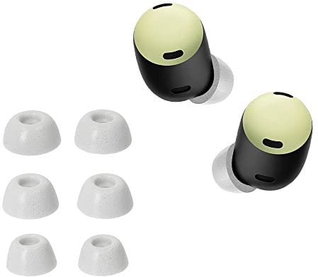 kwmobile 6X Ersatz In Ear Kopfhörer kompatibel mit Google Pixel Buds Pro - 3 Größen - Polster Ohrstöpsel In-Ear Ohrhörer - Weiß