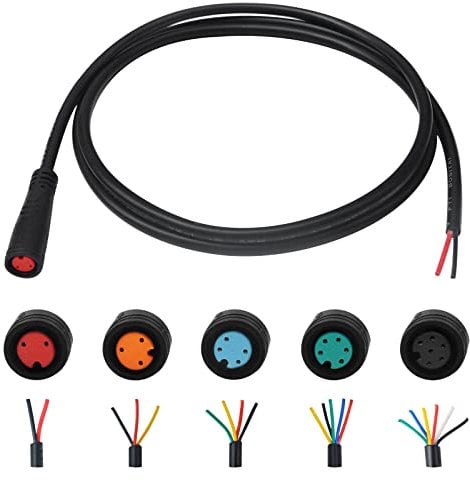 baluoqi Extension Cable 2Pin/3Pin/4Pin/5Pin/6Pin Waterproof Plug with A Single Connector DIY Ebike Line for Electric Bicycle Light/Throttle/Ebrake/Display Ebike Parts (2Pin Female)