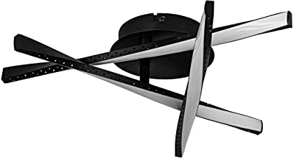 EGLO LED Deckenleuchte Adeje minimalistische Deckenlampe | aus Metall in schwarz und Kunststoff in weiß, Lampe Decke für Wohnzimmer, Schlafzimmer und Flur, warmweiß, 41,5 x 36,5 cm