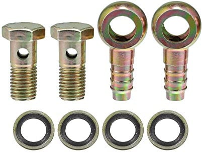 QUARKZMAN M12x1.5 12mm Voiture Banjo Verrouille Tuyau Barbillon Raccords Adaptateur (Ensemble de 2)