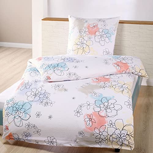 Dyckhoff Bettwäsche Weichfrottier bunt Größe 1x 135x200 cm + 1x 80x80 cm