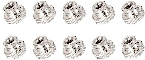 METALLIXITY Moleteado Tornillo Tuercas (M4x12x8mm) 10uds, Hierro Níquel Chapado Tornillo Tuercas Redonda Varilla Manual Ajuste Tuercas - para Hogar Construcción Herraje Sujetadores