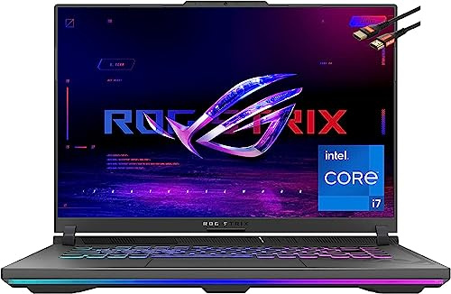 asus Laptop Gamer ROG Strix G16 (2023), 16:10 FHD 165 Hz, Intel Core i7-13650HX, GeForce RTX 4060(140W); DDR5 RAM, MUX, Wi-Fi 6E, Windows 11, w/HDMI (32 GB RAM | SSD PCIe da 2 TB)