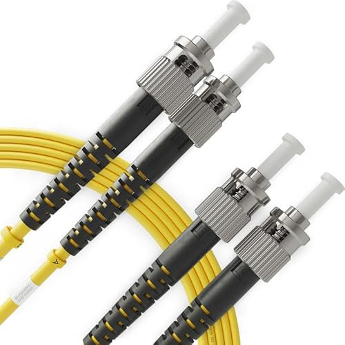 BEYONDTECH Cavo Fibra Ottica ST a ST OS1 Monomodale Duplex (15 Metri) - Cavo di Fibre Ottiche UPC/UPC - 9/125 (LSZH)
