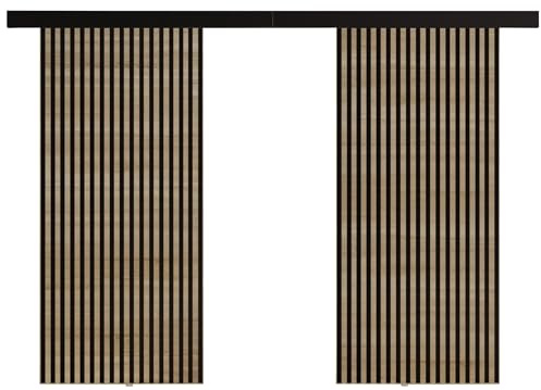 KIER FURNITURE Doppelschiebetür Komplettset BELMO DUO 212 - Innentüren Komplettset - Wohnzimmer Schiebetür - Modern Schiebetüren - Sliding Door - Tür Sonoma Eiche 212 x 205 x 1,6 cm