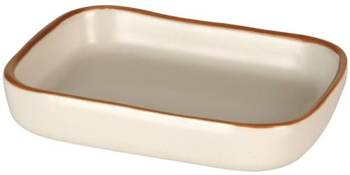 ZauberDeko Auflaufschale Ton Auflaufform Braun Creme Backform Küche Deko 22cm Lang