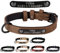 Jacks O Be Hundehalsband Halsband Name Gravur personalisiert Haustier Hund Katze Leder (Dunkel Braun, S)