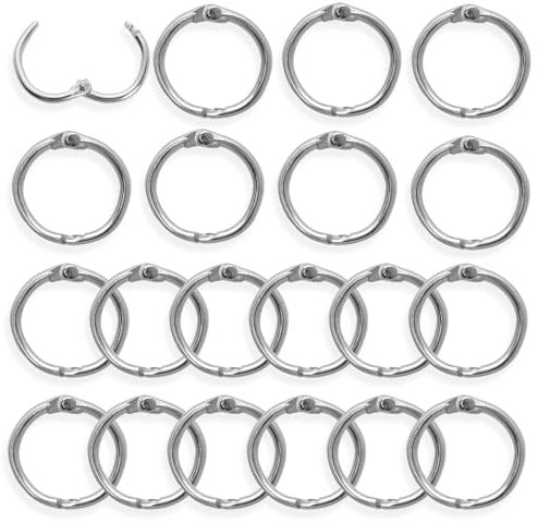 20Pcs Metal Book Ring 20mm / 0.79inch Binder Rings Loose Leaf Binder Rings Small Book Rings for Flash Cards, Treasury Tags, Cue Cards, School, Office, Home