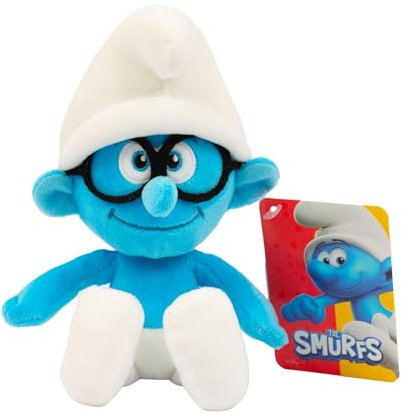Giochi Preziosi PITUFOS PUF15300 Plüschtier, Philosoph aus dem klassischen Film, 20 cm, mit Details, als Geschenk für Jungen und Mädchen jeden Alters