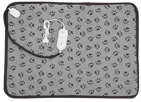 SuhoFutus Haustier-Heizkissen, Heizmatte mit Thermostat, Hundebett/Katzenbett Heizung, 220V Haustier Wärmematte, Einstellbare Temperatur(30/50°C), 70 * 50 * 1.5 cm (Fußabdruck)