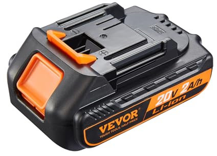 VEVOR Batteria di Ricambio per Batteria Ricaricabile al Litio da 20 V 2,0 Ah, Batteria Sostitutiva ad Alta Capacità per Batterie di Utensili Elettrici Compatibile con Elettroutensili di Batteria 20 V