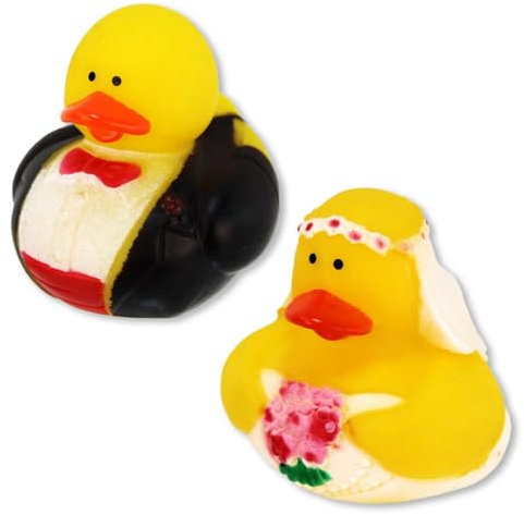 Badeente Hochzeitspaar – Braut & Bräutigam Enthalten, Ca. 5 cm Groß, Niedliche Motive (Set)