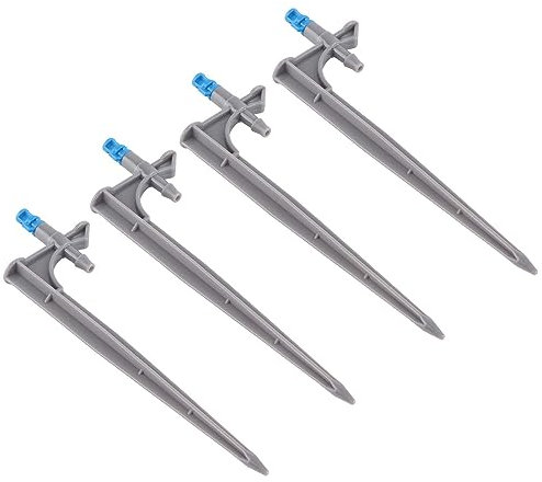 Emisor de goteo de riego, 20 piezas de rociador de agua ajustable, de goteo, piezas de riego por goteo para manguera de tubo de riego de 1/4 pulgadas (90 grados con