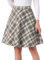 Allegra K Damen Ostern Plaids Vintage Tartan Elastische Taille Knielang A-Linie Rock, Grün Beige, X-Klein