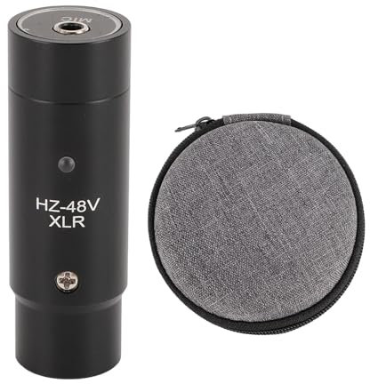 48V Phantom Power Microphone to XLR Male Adapter with Balanced Signal Output for Headphones, Lavalier Mics, Instrument Condenser Mics, 20 16000Hz Frequency Range