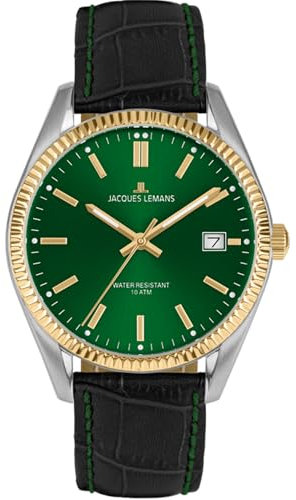 JACQUES LEMANS Damenuhr 'Jubiläums Kollektion 50 Jahre' Derby 34 MM 10 ATM Datum mit Lederband 50-4W