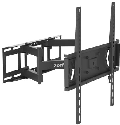 Korfull TV Wall Mount for 26-55 inch LED LCD OLED 4K TVs up to 77lbs, Full Motion TV Mount, Articulating TV Bracket Max VESA 400x400mm, Fits 12/16 Inch Wood Studs