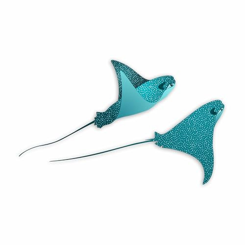 x2 Sting Ray Stickers for Wall Decor, Covering Marks, Mugs & Cups, Car Bumpers, Shower & Tile, Toilets, Laptop & More Sea Animal Vinyl Decals, Hardwearing Waterproof (Sting Rays)