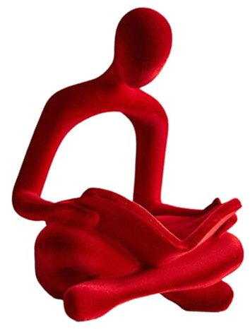 Menschliche Figur, Denker Statue, Kunstwerk, Sammlung, Desktop Skulptur für Büro Und Bar, Rot