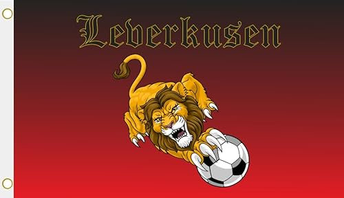 U24 Flagge Fahne Leverkusen Lion Löwe Hissflagge 90 x 150 cm