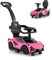 SOARS Lamborghini Rutschauto, Rutschfahrzeug mit Abnehmbarer Schiebstange, Universalrädern, Stauraum, Scheinwerfern, USB-Anschluss, Musik, Spielzeugauto für Kinder ab 1 Jahr (Rosa)